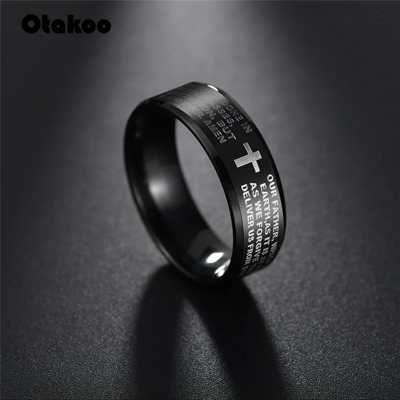 Модное кольцо Otakoo с надписью и текстом из Библии Иисусом для мужчин женщин