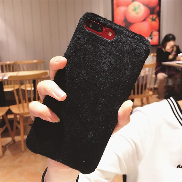 Роскошный меховой чехол с ворсом для iPhone 6 телефона Жесткий Гладкий плюш 7 6S Plus X 8
