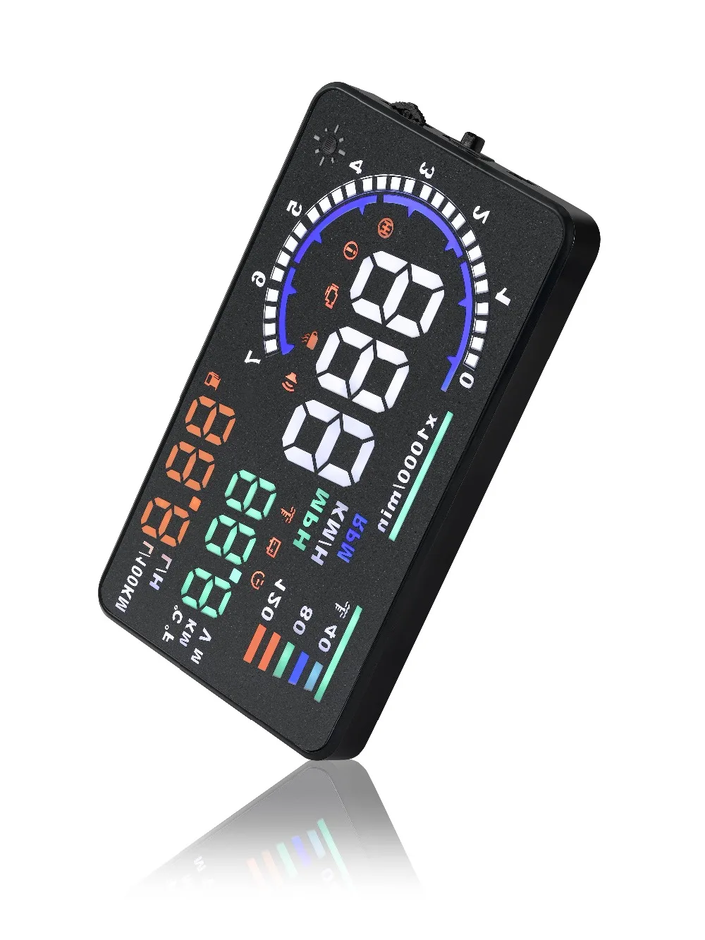 Универсальный Автомобильный дисплей на лобовое стекло A8 5 дюйма OBD II 2 скорости