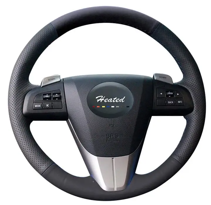 black color Оплетка на руль для Mazda 3 Axela 2008-2013 Mazda CX-7 CX7 2010- Mazda 5 2011-2013 для Mazda 6 GH - Название цвета: black color