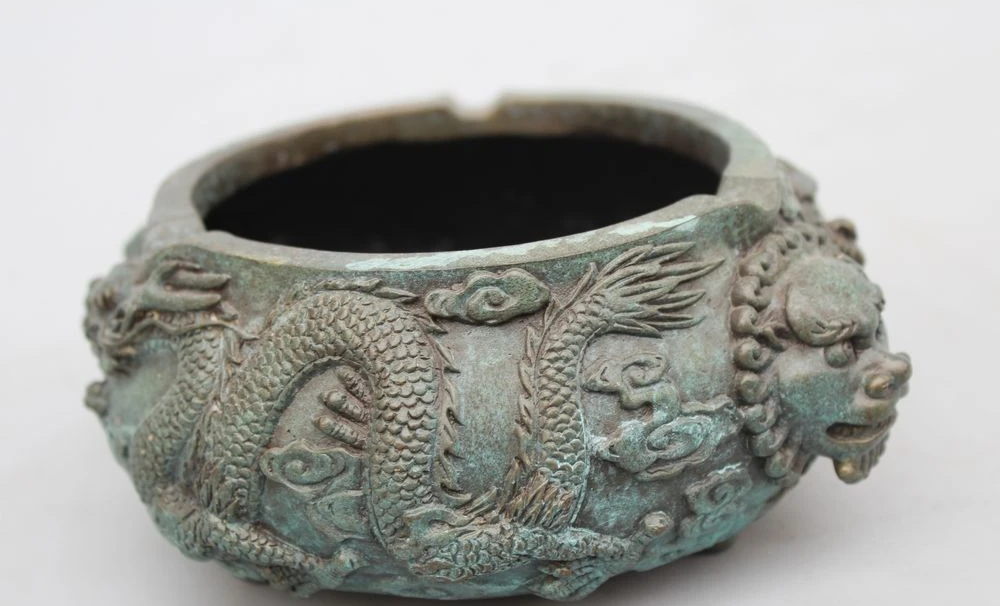 3 &quotКитай Китайский Королевский Чистая Бронза Медь Искусство Дракон Играть