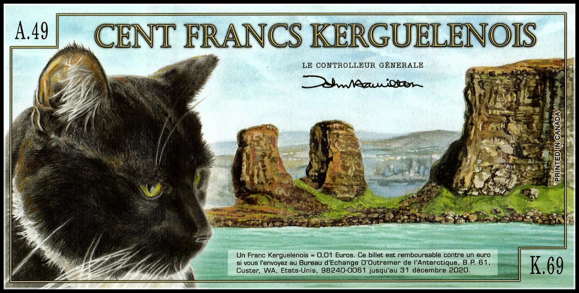 Kerguelen остров 100 франков полимерная оригинальная банкнота 2012 UNC коллекция мир Азия