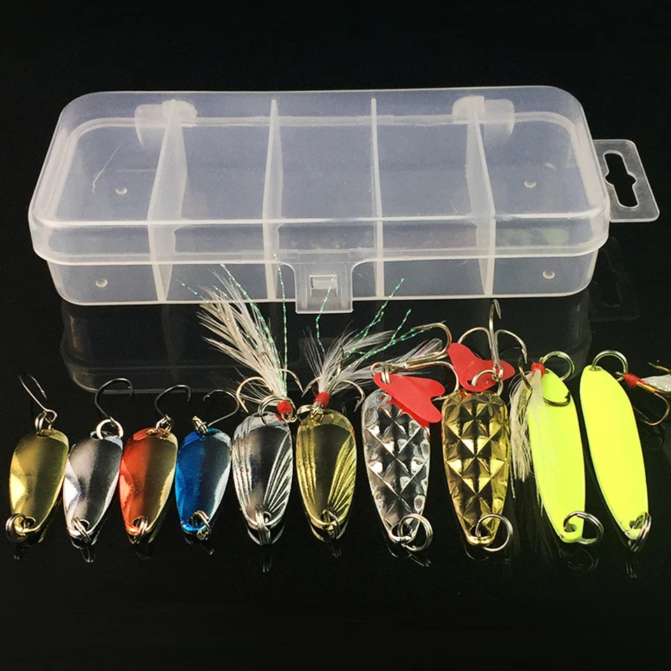 10 шт./лот металлические Спиннеры рыболовная приманка смешанные цвета ложка