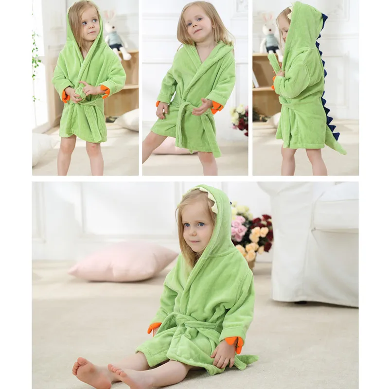 Детский халат банный в мультяшном стиле с капюшоном для детей от 3 до 6 лет банное
