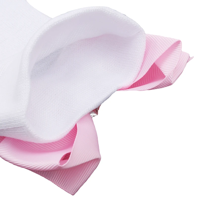 

Cute Newborn Baby Girl Boys Soft Bowknot Hats Pink Blue White Winter Warm Stripe Caps Beanie Hat Accessories
