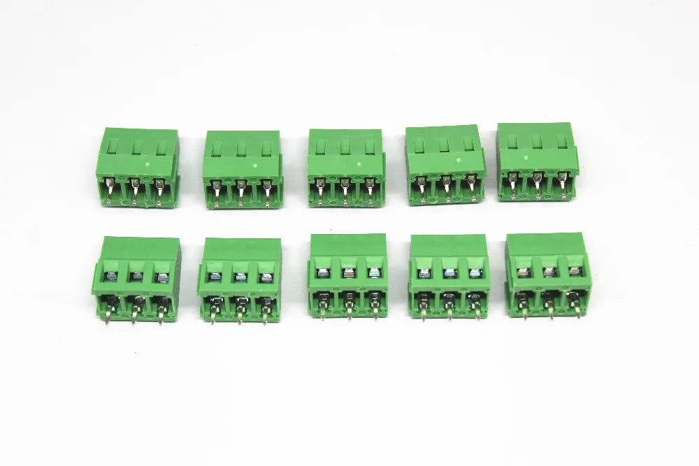 10 шт./лот KF301-3P шаг 5 0 мм прямой контакт 3 P винт PCB клеммный блок разъем зеленый |