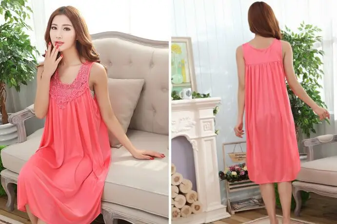 Модная летняя Ночная рубашка без рукавов AW800091 2019|summer nightgown|summer sleepwearsleeveless nightgowns |