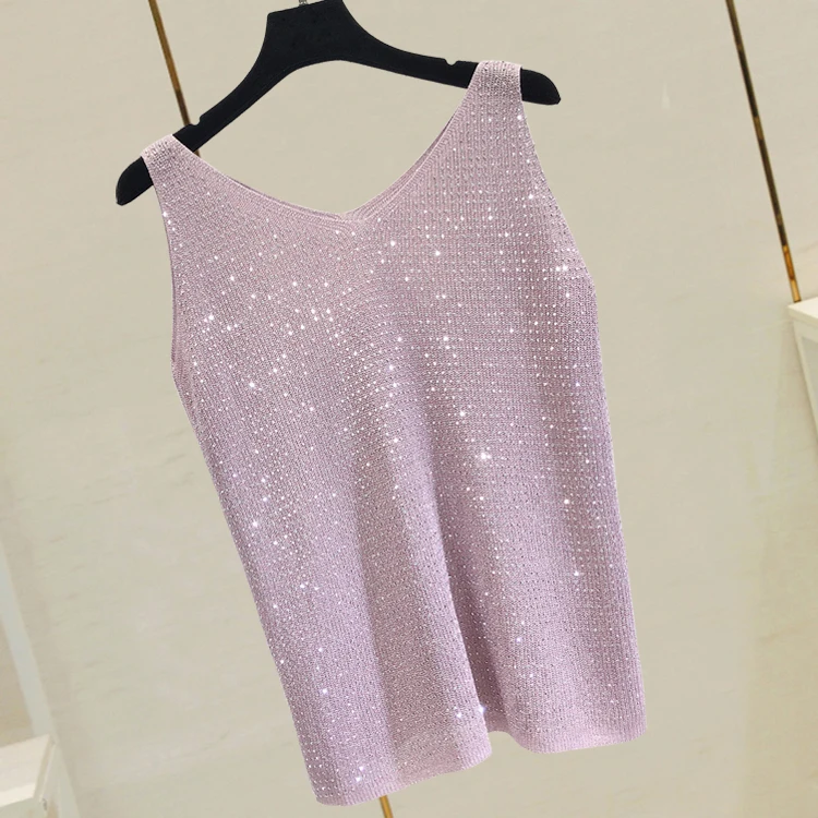 Женская футболка без рукавов Однотонная из натурального ледяного шелка со