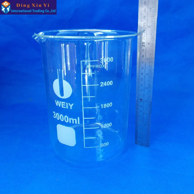 Glass beaker 3000ml Lab Supplies Good quality High boron material | Канцтовары для офиса и дома