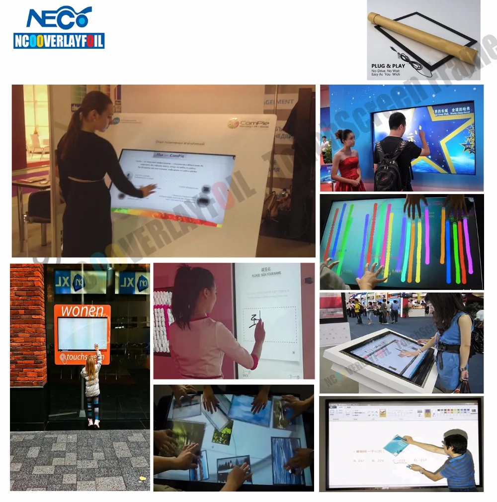 Бесплатная доставка Набор накладок на ИК сенсорный экран 40 дюймов с 10 точками