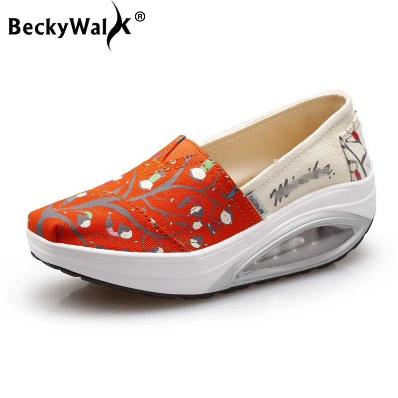 Кеды BeckyWalk женские повседневные холщовые кроссовки без шнуровки увеличивающие