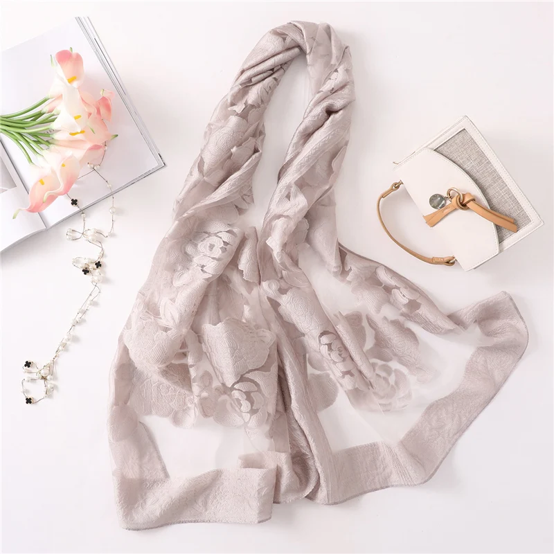 Женский шёлковый шарф с вышивкой на весну/лето|shawls and wraps|ladies shawlbrand shawl |