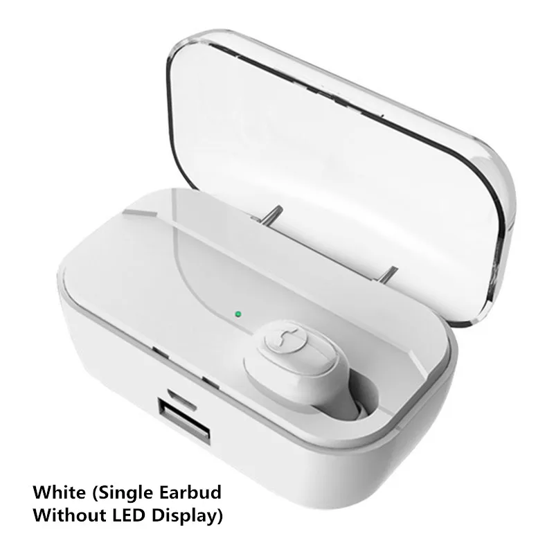 White single G6S двойной bluetooth 5,0 TWS светодиодный наушник с цифровым дисплеем IPX7 глубокая Водонепроницаемая бинауральная гарнитура с зарядным устройством 3500 мАч - Цвет: White single