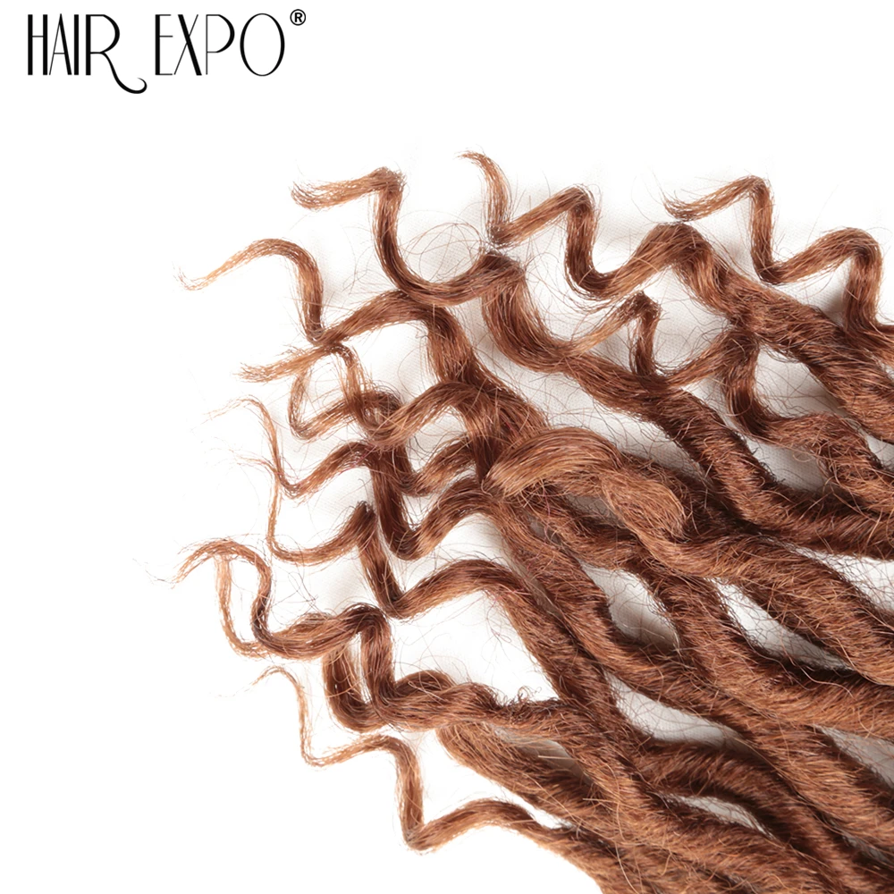 Волосы EXpo City 12 ''богиня Faux locs Curly концы короткие волнистые синтетические волосы для наращивания крючком косы 12 прядей/упаковка черный Afros