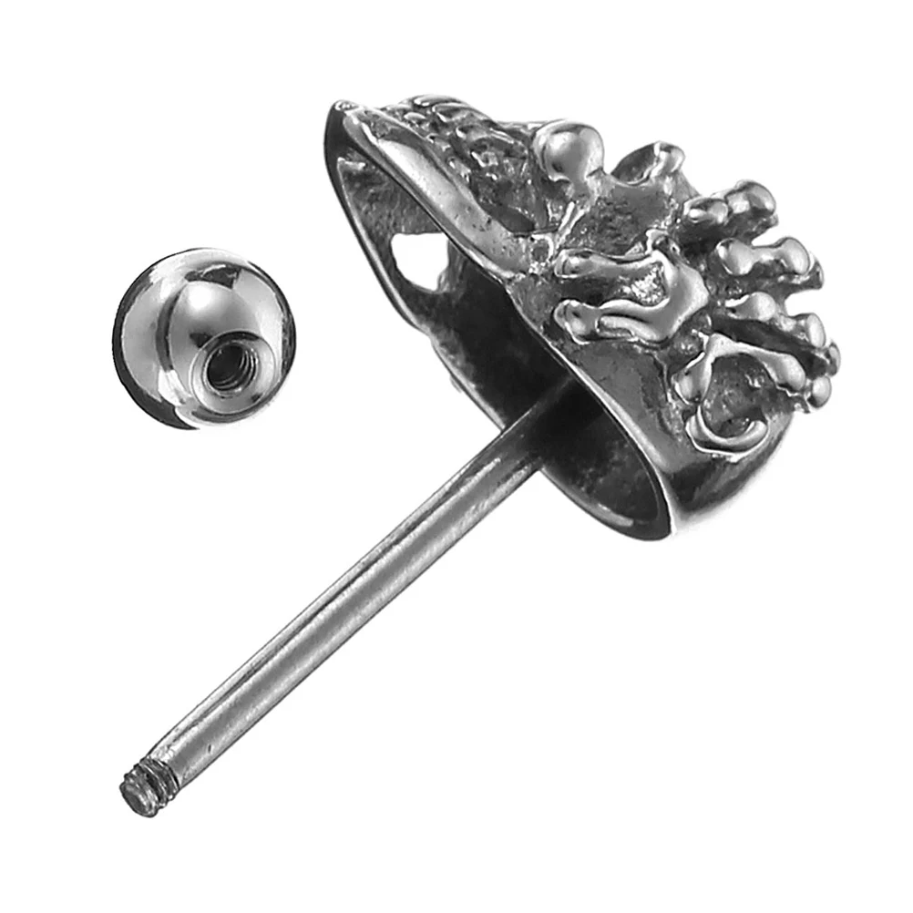 Язык уникальный отличная нержавеющая сталь Готический Череп язык пирсинг