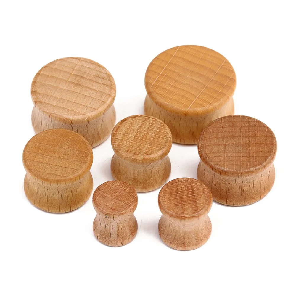 Стиль 10/12/14/16 мм с твердой древесины бамбука уха Вилки для туннельного пирсинга круглый расширитель вечерние украшения для тела для Для мужчин Для женщин