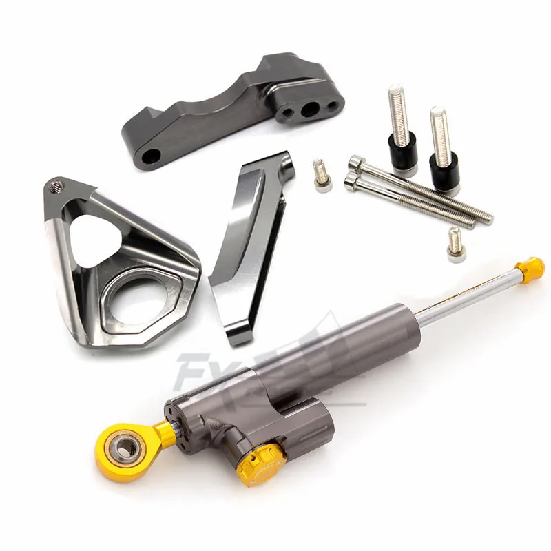 Gray Kit CNC мотоциклетные Стабилизатор Амортизатора рулевого механизма Монтажный кронштейн комплект для обслуживания для Suzuki GSXR 600 750 GSXR600 GSXR750 2001-2004 2002 03 - Цвет: Gray Kit