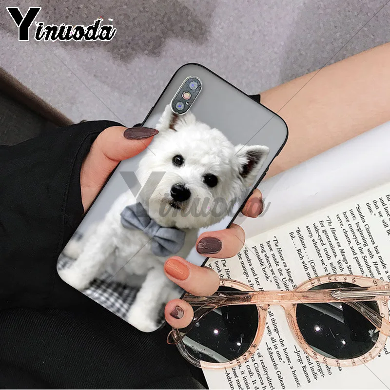 Yinuoda Westie терьер собака щенок Хайленд терьер черный ТПУ мягкий резиновый чехол для телефона для iPhone 8 7 6 6S Plus 5 5S SE XR X XS MAX - Цвет: 4