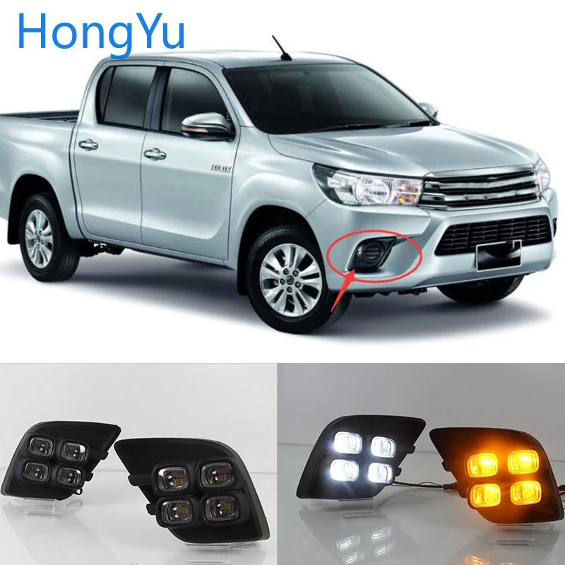 Светодиодный дневной светильник для Toyota Hilux Vigo 2015 2016 2017 переднего бампера