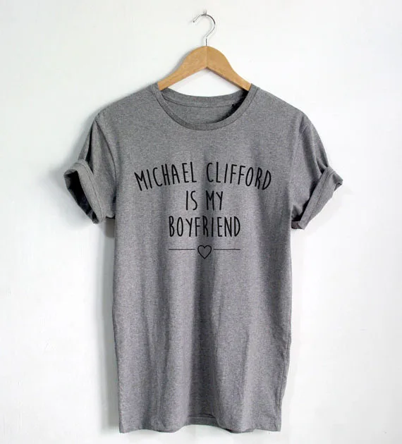 Футболка с Майклом Клиффордом футболка надписью my boyfriend модная унисекс блоггером