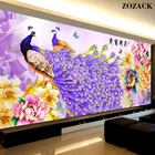 Новый пион фиолетовый павлин посчитанный принт вышивка крестиком 11CT DMC DIY Вышивка крестом цветы наборы для вышивки домашний декор рукоделие