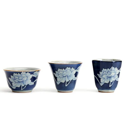 Jingdezhen ручная роспись Античная Сине белая чайная чашка кунг фу Да Хун Пао чайный