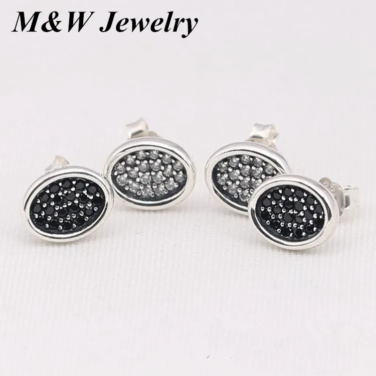M &amp W Jewellery cz микро проложить Radiant элегантность Серьги-гвоздики для Для женщин 925