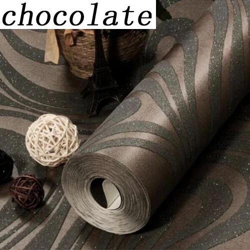 chocolate Высокое качество 9,5 м* 0,53 М 3D тисненая Флокированная полосатая настенная бумага в рулоне, современная настенная бумага для гостиной, papel de parede W329 - Цвет: chocolate
