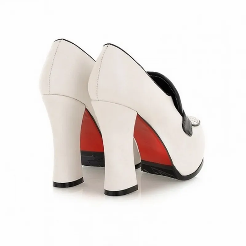 Весенние модные женские туфли на толстом каблуке 2016 винтажные туфли-лодочки с