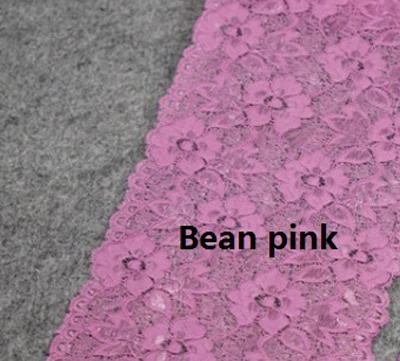 Bean pink 10 ярдов/партия, 16 см, эластичная кружевная лента для шитья, украшения, платье, рубашка, одежда, ткань - Цвет: Bean pink