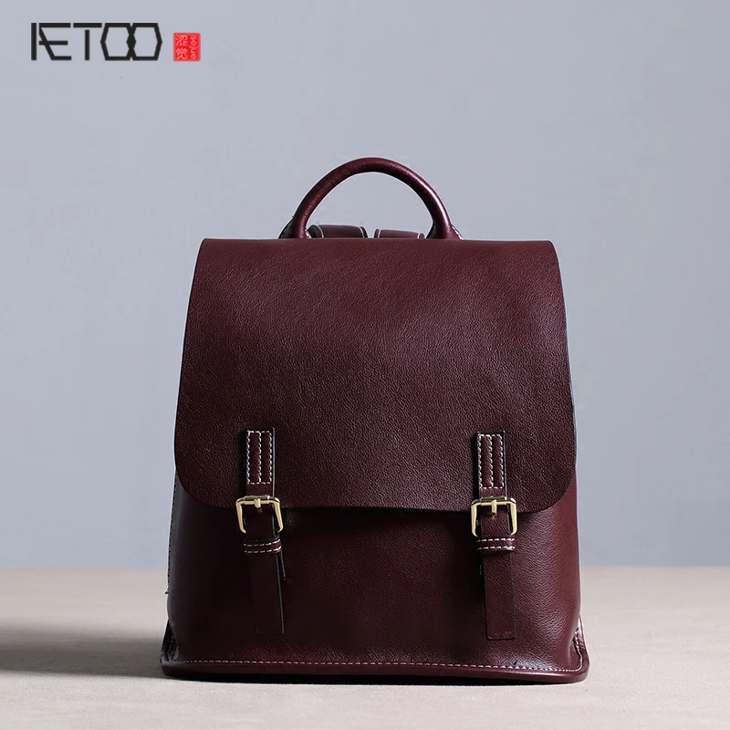 AETOO новый модный кожаный рюкзак женская сумка на плечо кожаная Корейская уличная