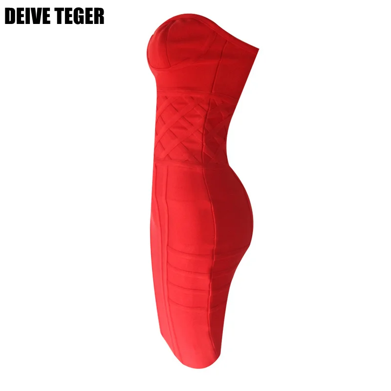 DEIVE Teger летние полосатые красные пикантные без рукавов Для женщин мини платье