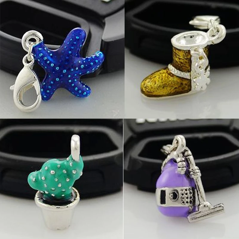 DOYUBO цинковый сплав DIY Подвески чтобы соответствовать ссылки Браслеты эмаль синяя