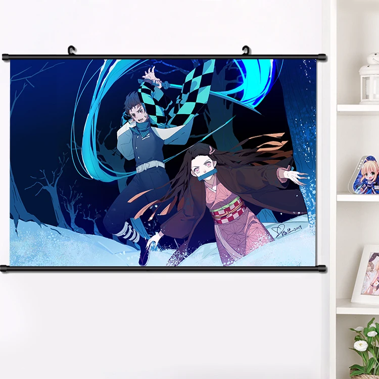 Аниме Demon Slayer: Kimetsu no Yaiba Agatsuma Zenitsu настенный Свиток Плакат манга настенные подвесные плакаты украшение дома подарок 40*60 см