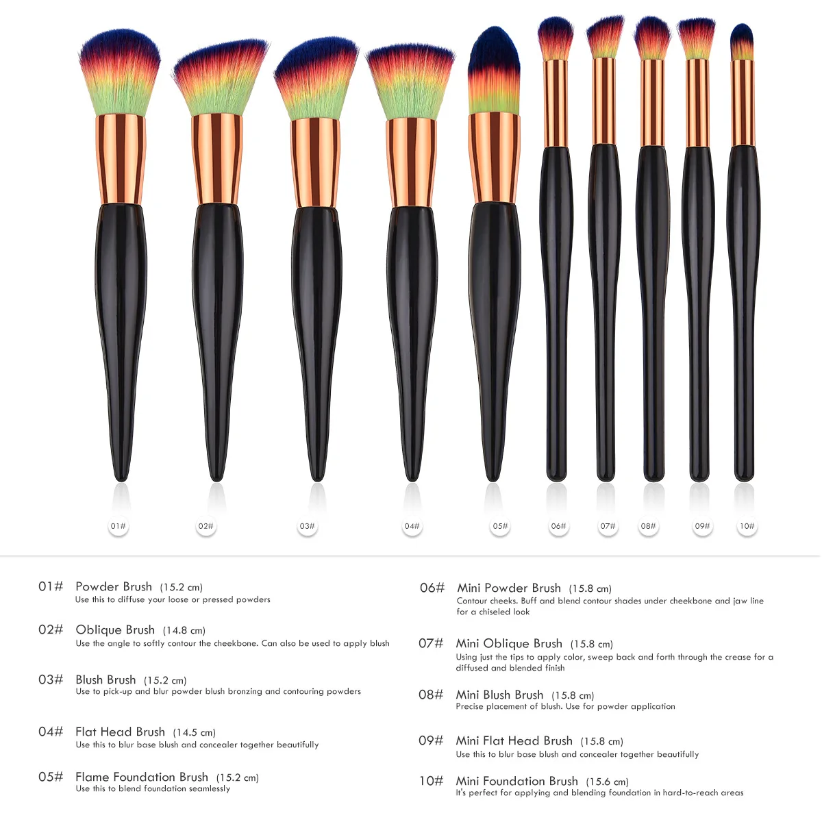 Профессиональный набор кисточек для макияжа 10 шт.|brush set|pincel maquiagem10 pcs makeup |