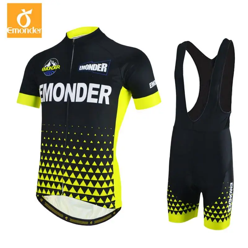 Cycling Clothing Men Set Bike Clothing Breathable Anti-UV Bicycle Wear/Short Sleeve Cycling Jersey Sets 2019 EMONDER