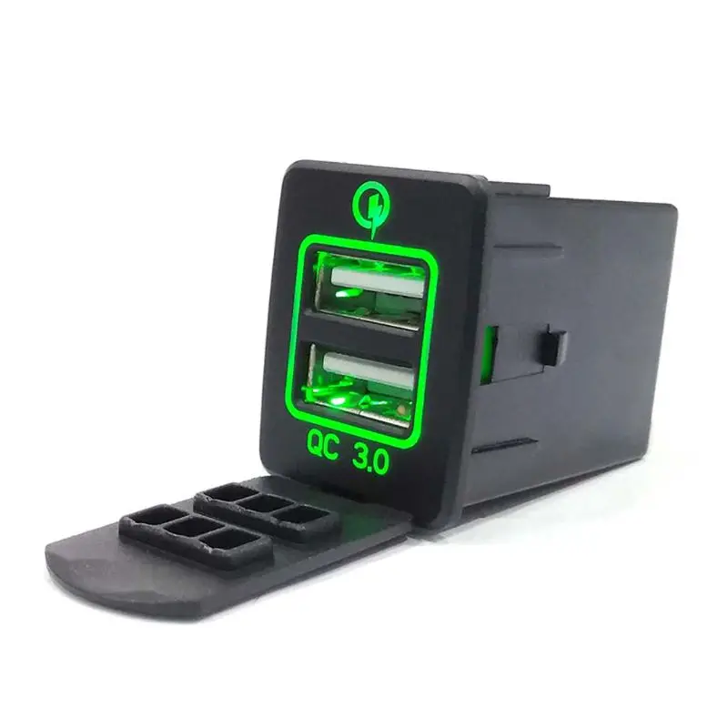 30x23,5 мм 12 В Quick Charge 3,0 устройство для автомобиля с двумя портами USB Зарядное устройство Мощность адаптер для Nissan смарт-телефонов и планшетных