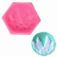 diy silicone mold 3d feather chocolate wedding cake decorating tools gumpaste chocolate candy clay fondant baking mould stencil