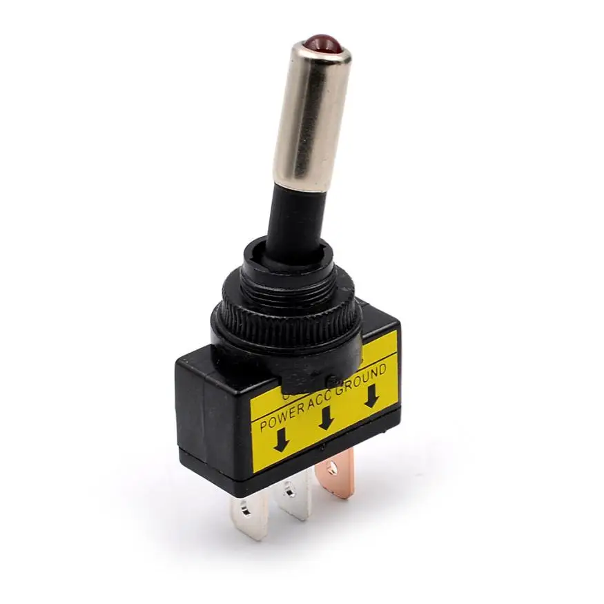 Новое поступление 4 шт. 12V 20A Авто Красный светодиодный светильник переключатель кулисный переключатель 3Pin SPST переключатель включения/выключения по выгодной цене с доставкой, jr22