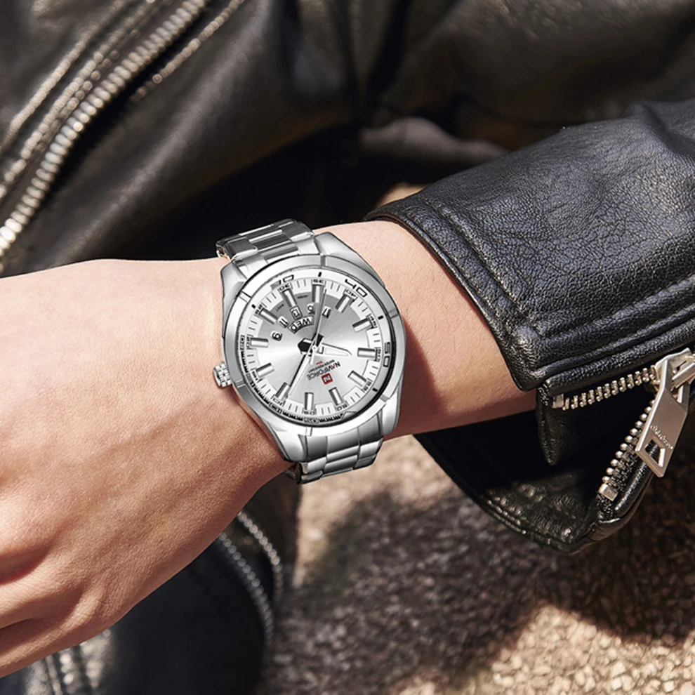 

Top Brand Luxury Men Watches NAVIFORCE Full Steel Band Waterproof Date Week Quartz Watch Men Casual Wristwatch Relogio Masculino