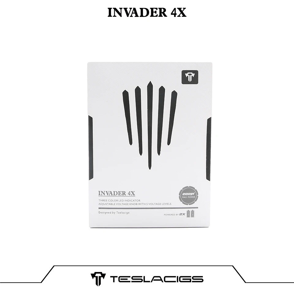Оригинальный Tesla Invader 4X бокс мод vape для комплект Регулируемое напряжение