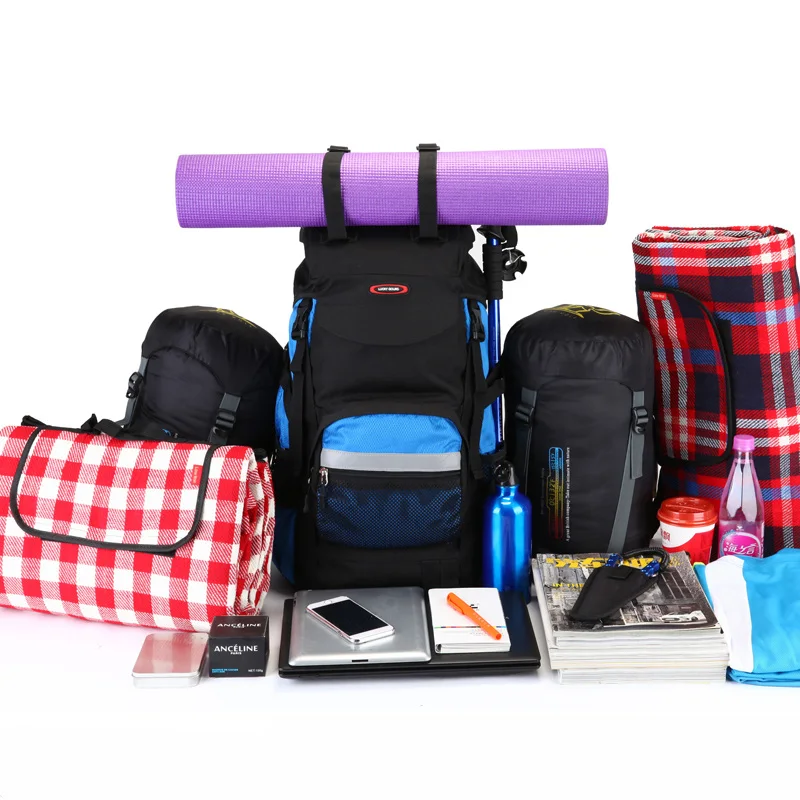 

60L Outdoor Nylon Waterproof Backpack Large Capacity Camping Bags Mountaineering bag Men's Hiking Rucksack Travel Backpack