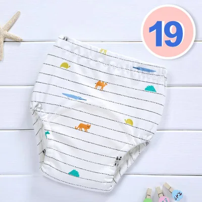 Reusable Baby Potty Training Pants Waterproof Infant Boys Girls Underwear Panties Cotton Washable Nappies Cloth Diapers - Цвет: 19