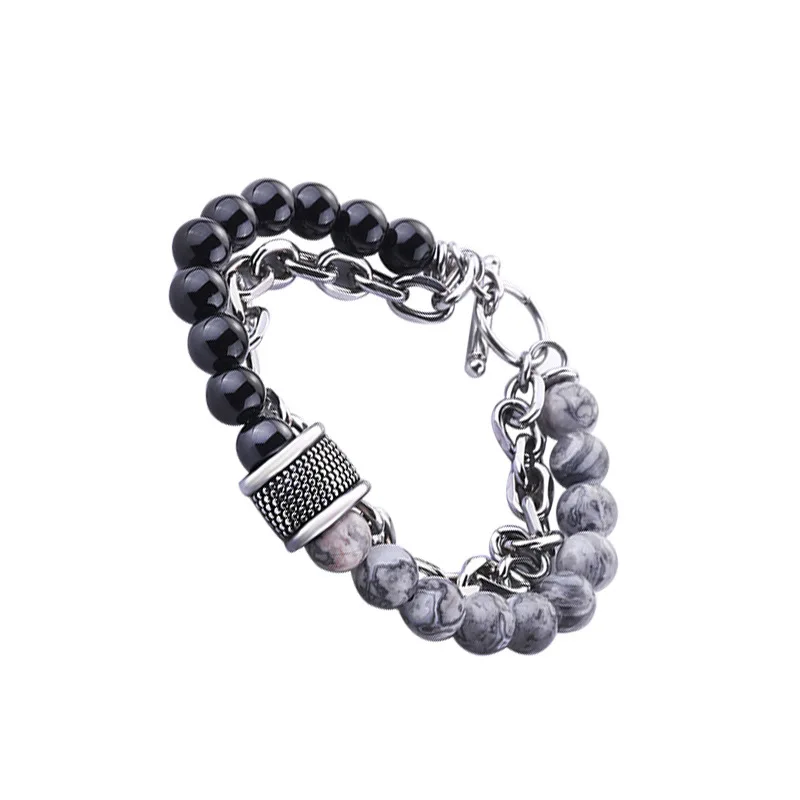 Новое поступление из нержавеющей стали мужские тигровые глаза браслет бисера