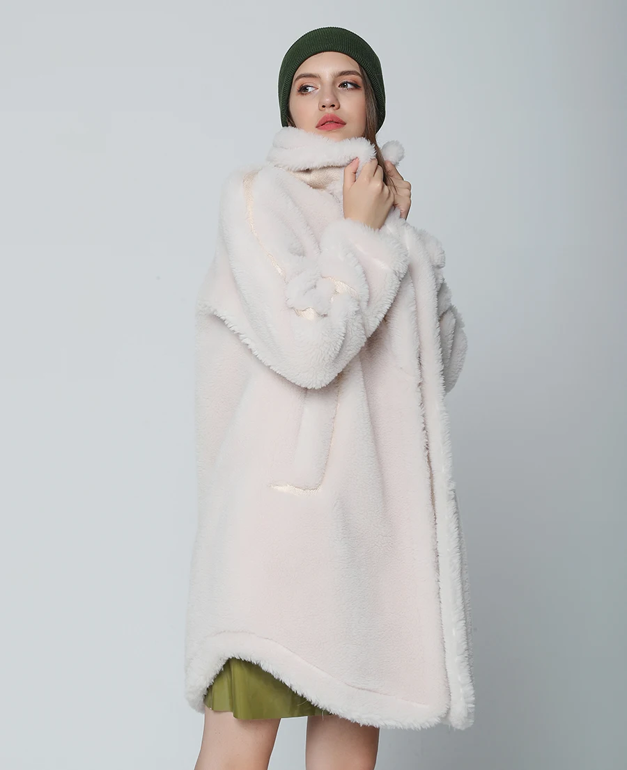 OFTBUY, пальто с натуральным мехом, зимняя куртка, Женская длинная парка, Натуральная шерсть, мех, свободная верхняя одежда, шуба, уличная мода