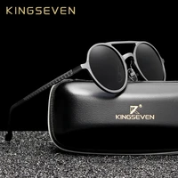 kingseven aluminum mens round sunglasses polarized men punk vintage eyewear accessories sun glasses driving retro sun glasses
