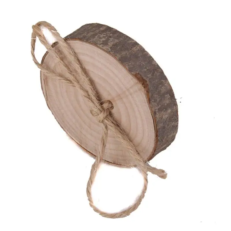 Деревенский потертый шик свадебное деревянное кольцо подушка джутовая веревка