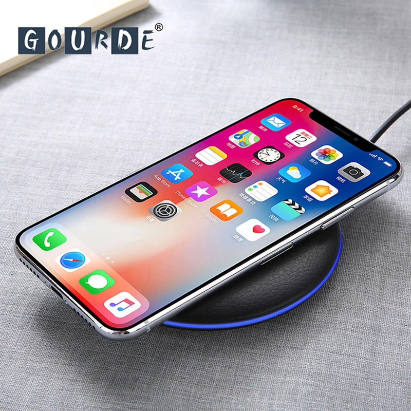 Беспроводное зарядное устройство Gourde для iphone XS MAX XR Huawei Mate 20 Pro быстрая зарядка Xiaomi
