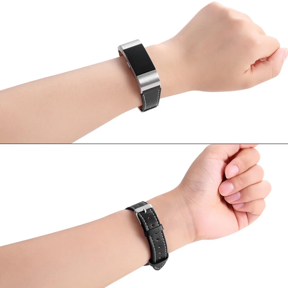 Для Fitbit Charge 2 Смарт часы с кожаными сменными ремешками Сменные смарт спортивные