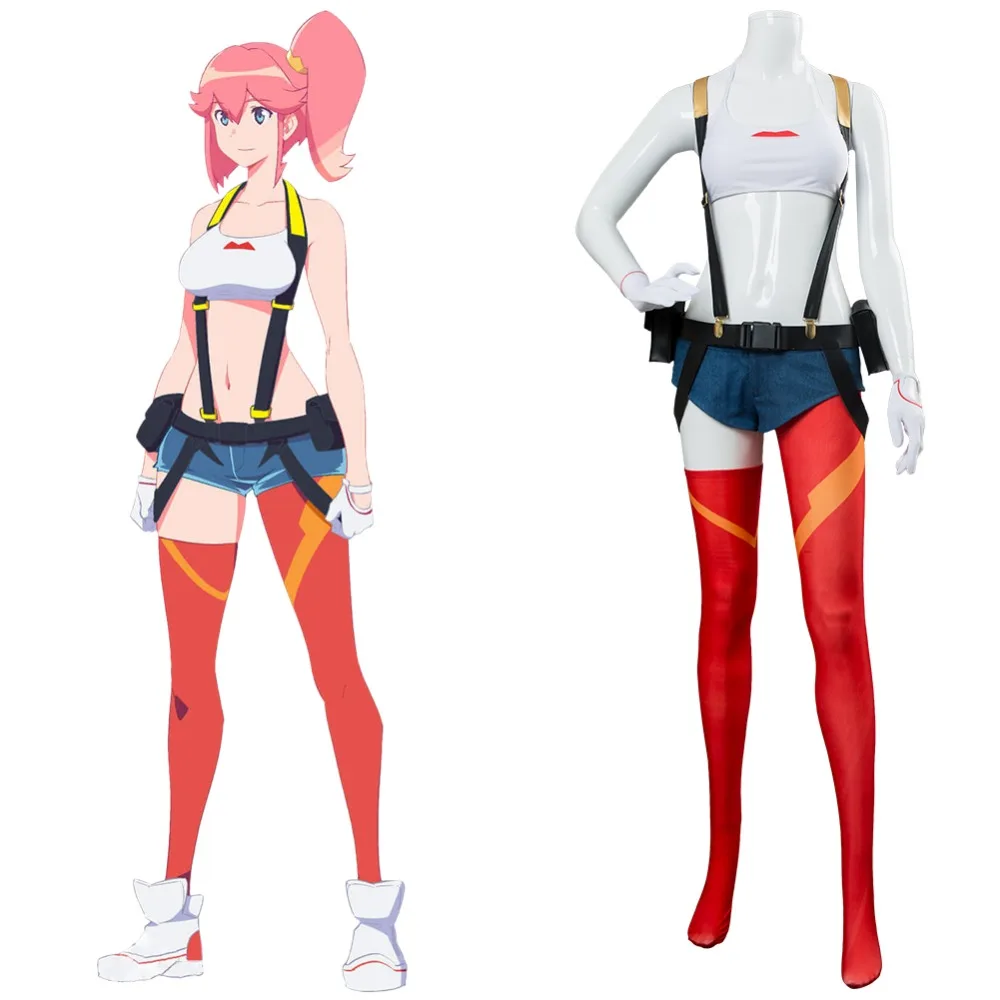 Promare Косплей Puromea Айна арабетовый Костюм ПОЛНЫЙ КОМПЛЕКТ Хэллоуин Карнавал на